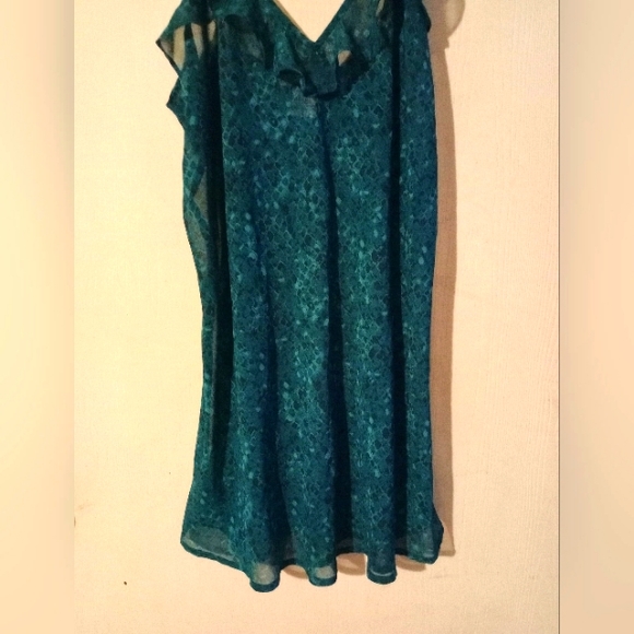 Morgan Taylor Intimates Teal Sheer‎ Nightie Slip Dress | M - Picture 4 of 10